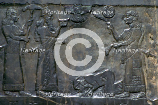 The Black Obelisk of Shalmaneser III, Neo-Assyrian, c858-c824 BC. Artist: Unknown