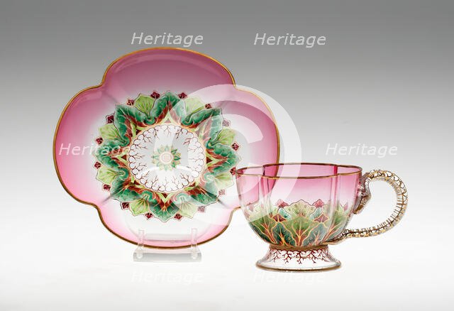 Demitasse Cup and Saucer, Austria, c. 1888. Creator: J.& L. Lobmeyr.
