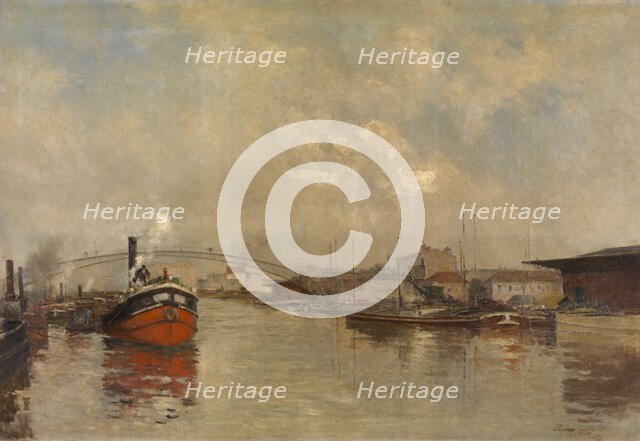 The Docks La Villette in Paris, 1885. Creator: Pierre Vauthier.