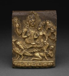 Plaque with Local Deity Ghantakarna and Spouse, c. 1600. Creator: Unknown.