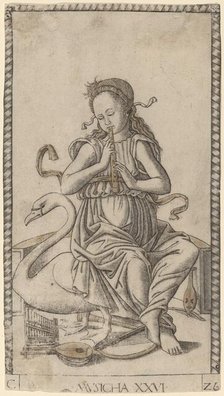Musicha (Music), c. 1465. Creator: Master of the E-Series Tarocchi.