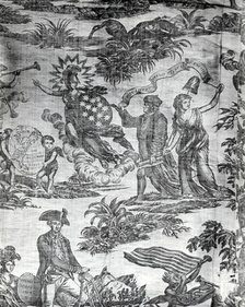 Apotheosis of Franklin (Furnishing Fabric), England, c.1785. Creator: Unknown.