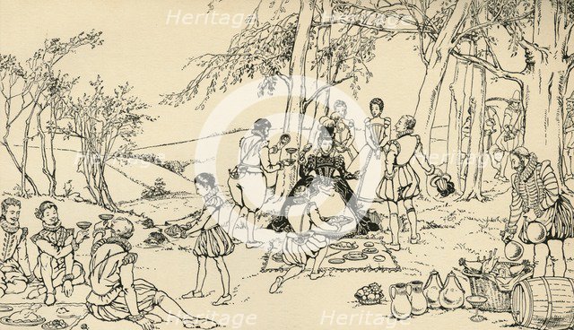 'The Assembly before the Hunt', (1931). Artist: Charles Henry Bourne Quennell.