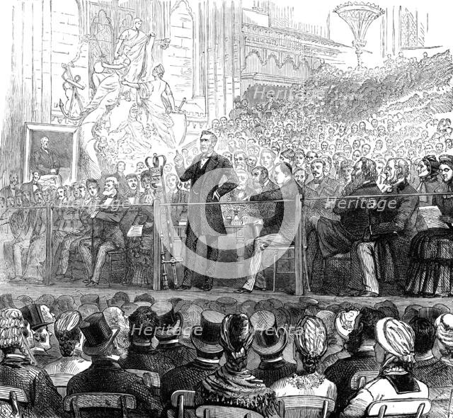 Commemoration of the eightieth birthday of the Earl of Shaftesbury at Guildhall, 1881. Creator: W. R..