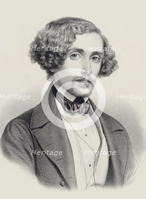 Portrait of the pianist and composer Julius Schulhoff (1825-1898) , 1850. Creator: Alophe, Marie-Alexandre Menut (1812-1883).