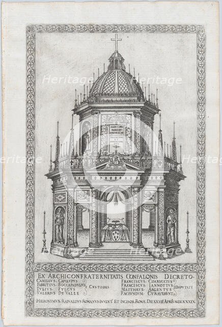 Catafalque for Cardinal Alessandro Farnese, 1589. Creator: Girolamo Rainaldi.