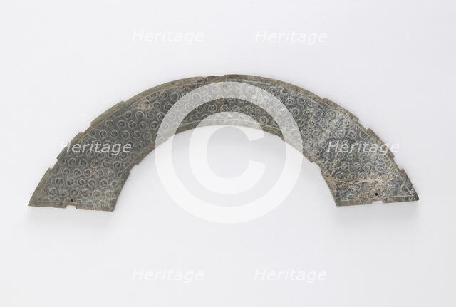 Thin plaque cut in arc of circle, of the type huang, Eastern Zhou dynasty, 4th-3rd century BCE. Creator: Unknown.