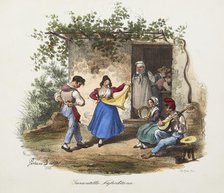 Tarantella. From "Scene di vita e costumi napoletani", 1840. Creator: Dura; Gaetano (1805-1878).