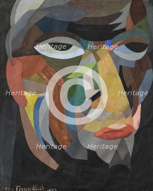 Head (Self-portrait), 1923. Creator: Freundlich, Otto (1878-1943).