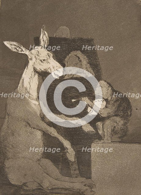 Plate 41 from 'Los Caprichos': Neither more nor less (Ni mas ni menos.), 1799. Creator: Francisco Goya.