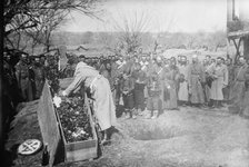 Burying soldier who cut barbed wire defence of Adrianople, 1913. Creator: Bain News Service.