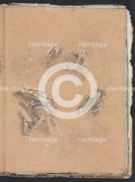 Verona Sketchbook: Drapery studies (page 69), 1760. Creator: Francesco Lorenzi (Italian, 1723-1787).