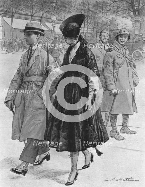 'Reflexions de permissionnaires. --"Tu vois bien que ca n'est pas des gens de chez nous…."', 1916. Creator: L Sabattier.