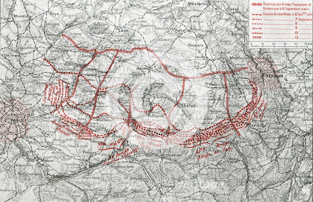 ''La Bataille de la Marne; Le mouvement de la bataille du 6 au 13 septembre', 1914. Creator: Unknown.