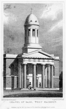 Chapel of ease, West Hackney, London, 1827.Artist: W Bond