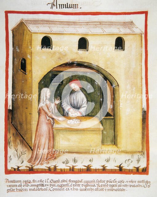 Selling wheat starch, 14th century.  Creator: Unknown.