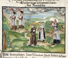Priests and monks carrying banners, chalice, service books..., 1560-1632. Creator: Unknown.
