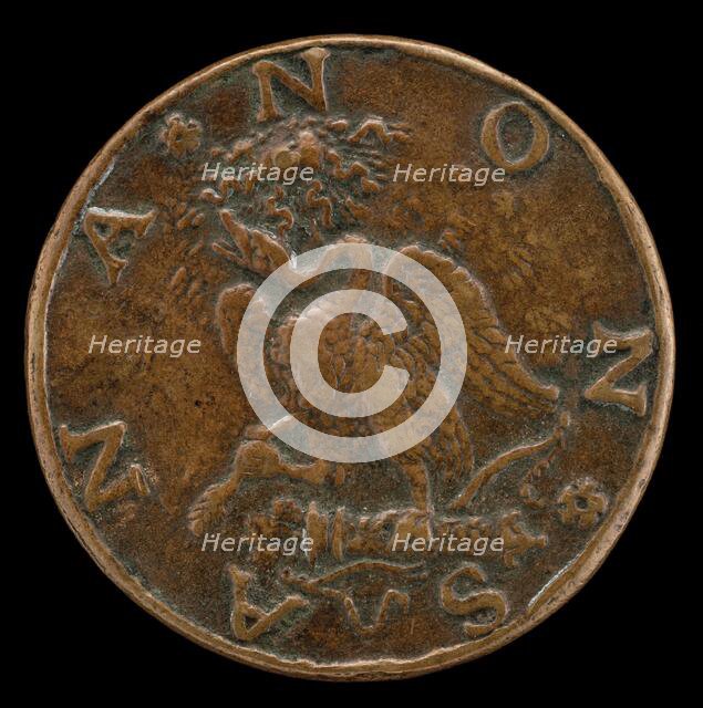 Swan Standing on a Bow and Quiver [reverse], probably c. 1500/1520. Creator: Unknown.