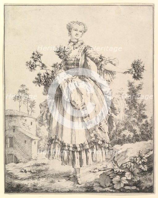 Flower Girl, 18th century. Creator: Francois Boucher.