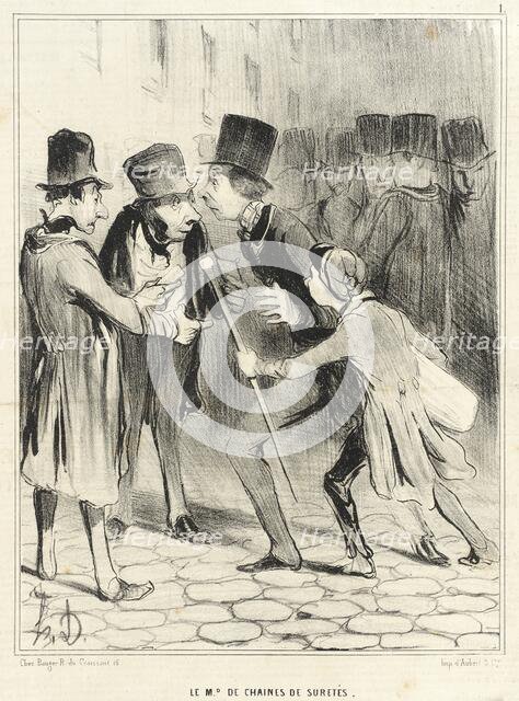 Le Md de chaines de suretés, 1840. Creator: Honore Daumier.