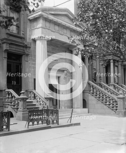 Seventy-second Street branch, 19th Ward Bank, entrance, side view,  N.Y., between 1900 and 1915. Creator: Unknown.