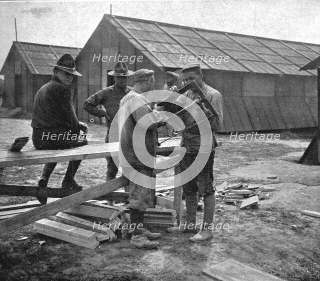 'L'Installation en France de L'Avant-Garde Americaine; Premier contact pacifique entre..., 1917. Creator: Unknown.