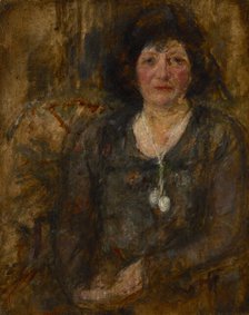 Portrait of a Lady with a Necklace, between 1914-1916. Creator: Olga Boznanska.