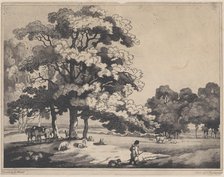 A Park Landscape, 1783-89., 1783-89. Creator: Thomas Rowlandson.