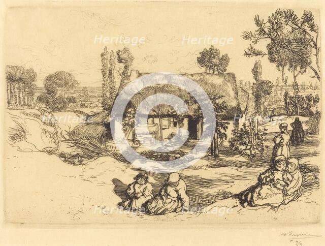 Shelter for the Poor, Vendee (Le nid de pauvres, Vendee), 1909. Creator: Auguste Lepere.