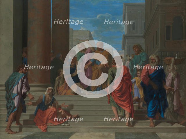 Saints Peter and John Healing the Lame Man, 1655. Creator: Nicolas Poussin.