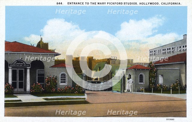 Entrance to Mary Pickford Studios, Hollywood, Los Angeles, California, 1925. Artist: Unknown