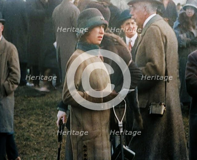 Mary, Princess Royal and Countess of Harewood Amongst a Crowd at a Horse Racing Event, 1920. Creator: British Pathe Ltd.
