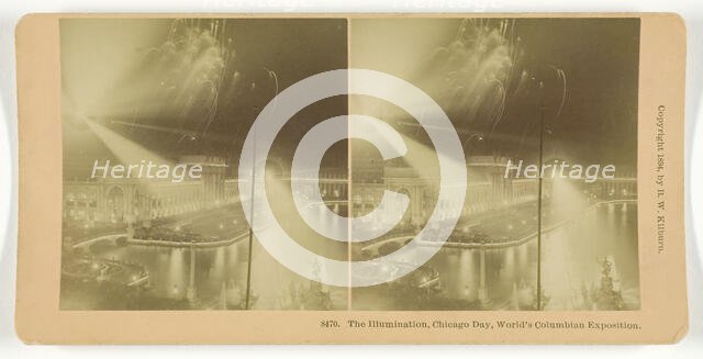 The Illumination, Chicago Day, World's Columbian Exposition, 1893. Creator: BW Kilburn.