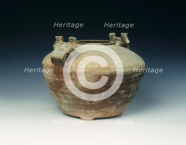 Unglazed pottery jar, Western Han dynasty, China, 206 BC-8 AD. Artist: Unknown