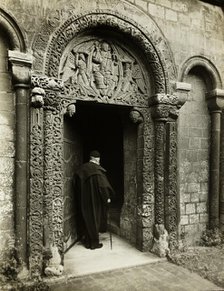 Ely Cathedral: Prior's Door, with Bedesman, 1891. Creator: Frederick Henry Evans.