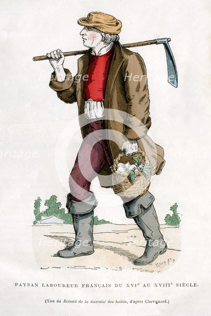 French peasant farm labourer, 16th century (1882-1884). Artist: Unknown