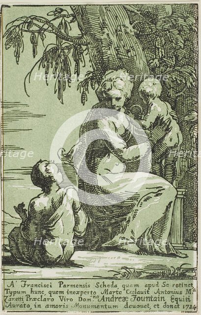 A Woman at the Foot of a Tree Holding a Child, n.d. Creator: Anton Maria Zanetti.
