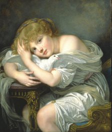 Child with a Dove. Creator: Greuze, Jean-Baptiste (1725-1805).