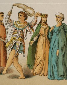 Buffoon and ladies, 1200, (1884). Creator: Unknown.