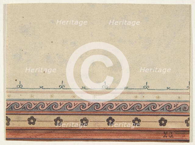 Design for the decoration of a ceiling, second half 19th century. Creators: Jules-Edmond-Charles Lachaise, Eugène-Pierre Gourdet.
