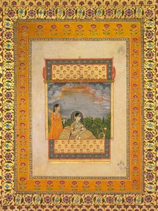 Princess and attendant in trompe l’oeil window, c. 1765. Creator: Aqil Khan (Indian, active mid-1700s).