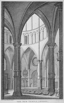 Interior view of Temple Church, City of London, 1785. Artist: James Newton