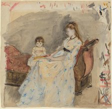 The Artist's Sister, Edma, with Her Daughter, Jeanne, 1872. Creator: Berthe Morisot.