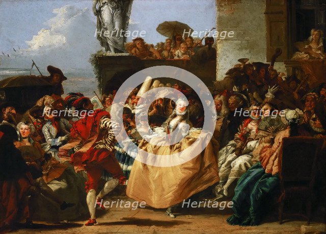 Carnival Scene (The Minuet). Artist: Tiepolo, Giandomenico (1727-1804)