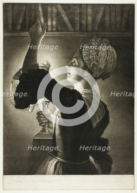 Female Lucubration: Étude Nocturne, 1772. Creator: Philip Dawe.