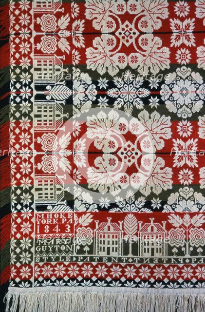 Coverlet, Pennsylvania, 1843. Creator: Martin Hoke.