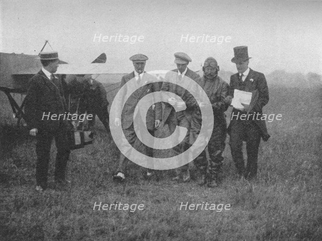 The end of a great flight: Mr Robert Slack's arrival at Hendon, 1913 (1934). Artist: Flight Photo.