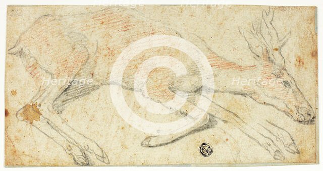 Recumbent Deer, ca. 1560-1600. Creator: Federico Zuccaro.