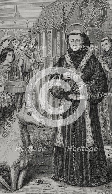 St Anthony of Padua, (1195-1231) wishing to demonstrate to a heretic...late 15th century (1877).  Creator: Unknown.