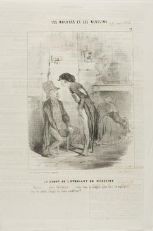 A Medical Student Starting Out (plate 12), 1843. Creator: Charles Emile Jacque.